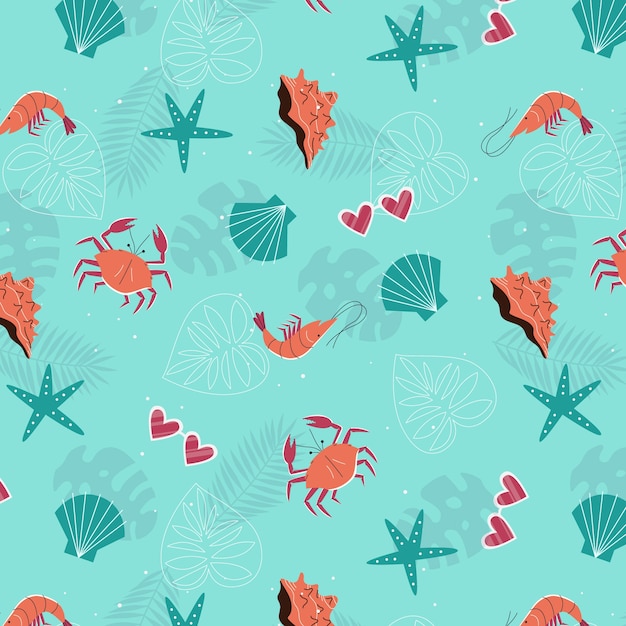 Flat summer pattern design