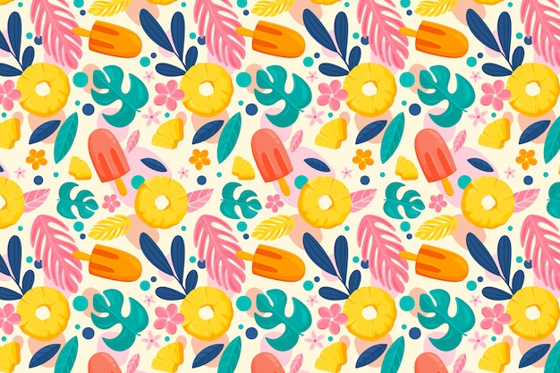 Flat summer pattern design