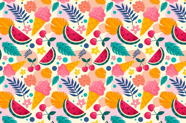 Free vector flat summer pattern design