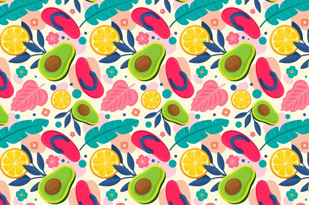 Flat summer pattern design