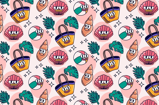 Flat summer pattern design