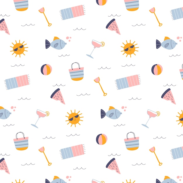 Flat summer pattern design