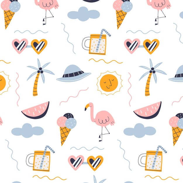 Flat summer pattern design