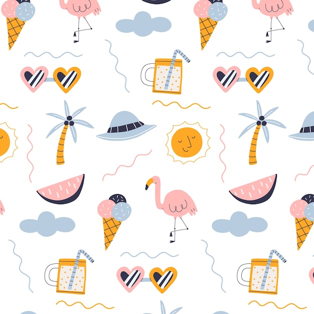 Flat summer pattern design