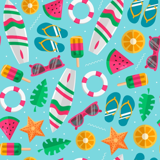 Free Vector flat summer pattern