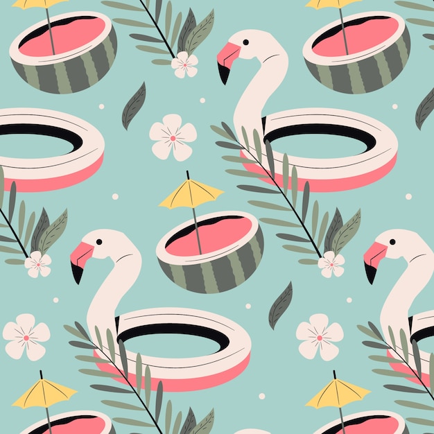 Free vector flat summer season pastel pattern design