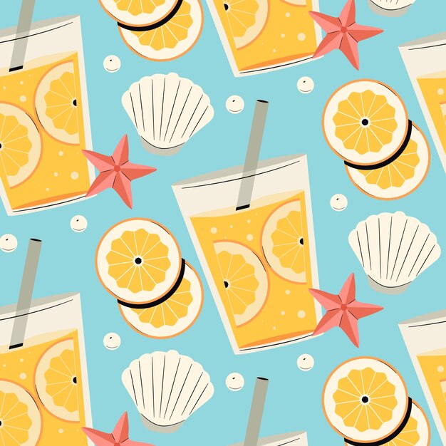 Flat summer season pastel pattern design