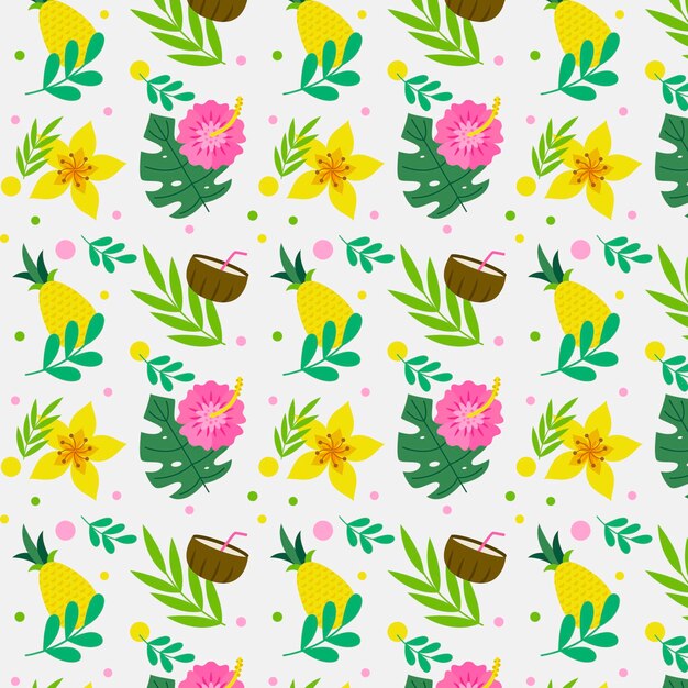 Flat summer tropical pattern