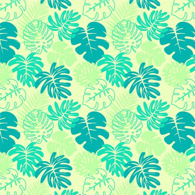 Flat summer tropical pattern