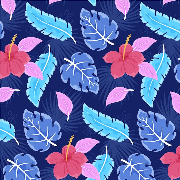 Flat summer tropical pattern