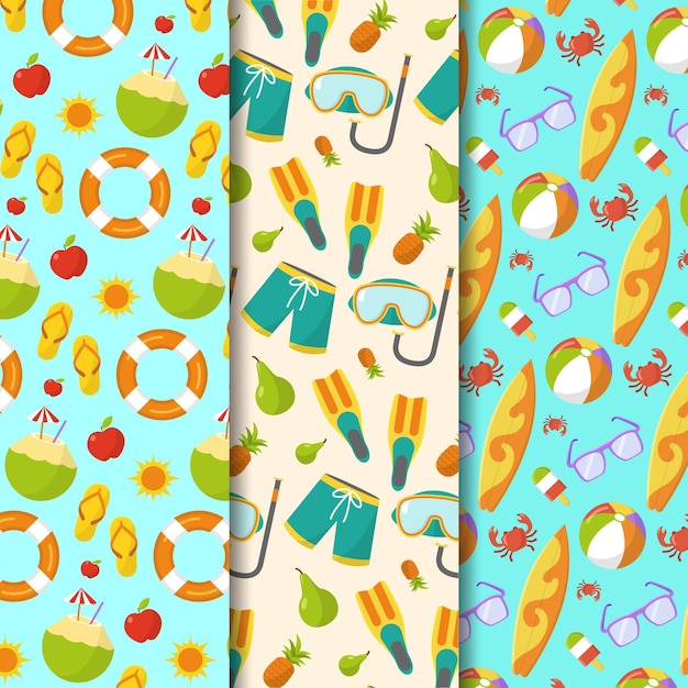 Flat summer tropical pattern