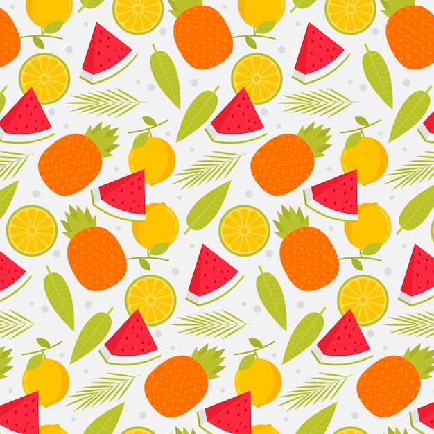 Flat summer tropical pattern