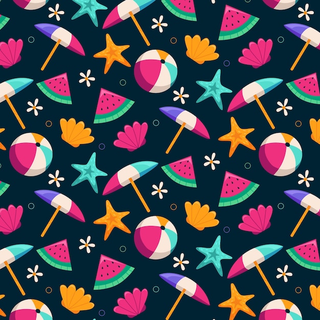 Flat summer tropical pattern