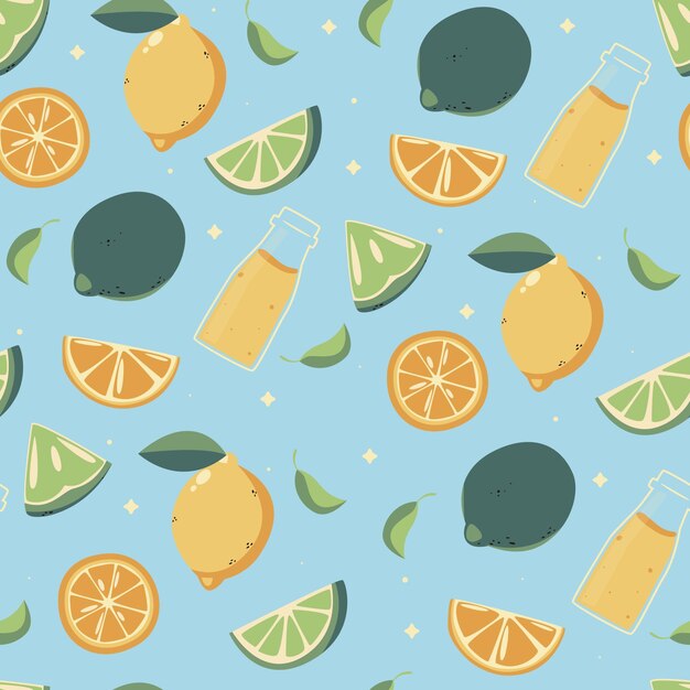 Flat summer tropical pattern