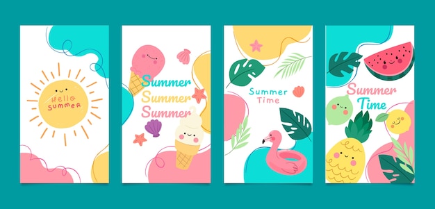 Flat summer vibes illustration with