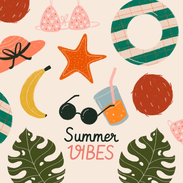 Flat summer vibes illustration