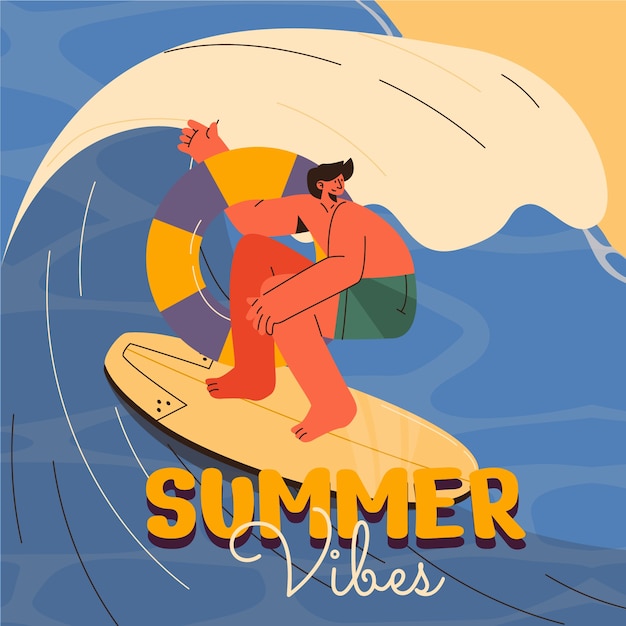 Flat summer vibes illustration