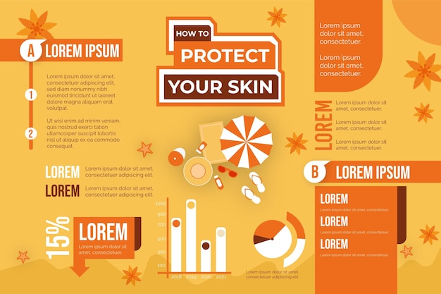 Free Vector flat sun protection infographic