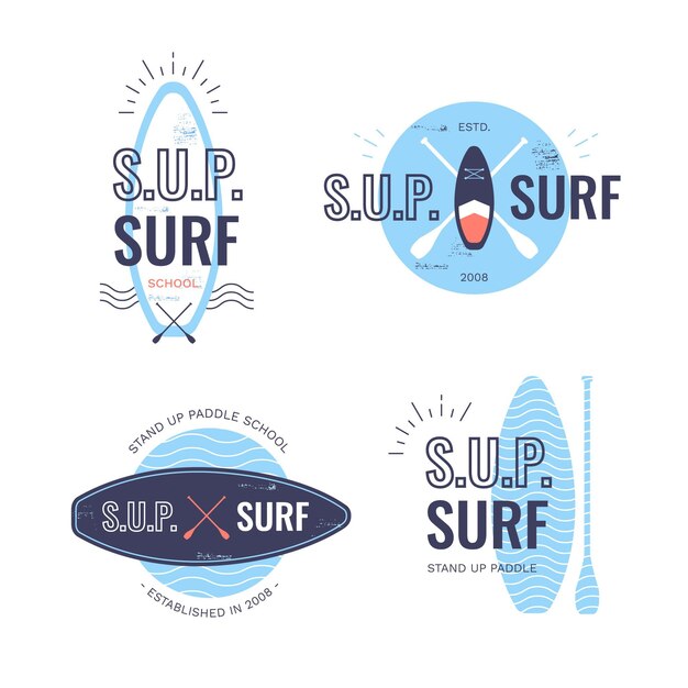 Flat sup badges collection