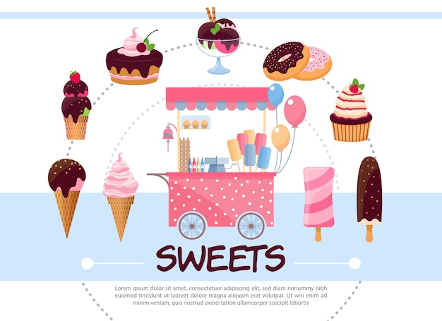 Flat sweets round concept 