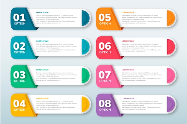 Free Vector flat table of contents infographic