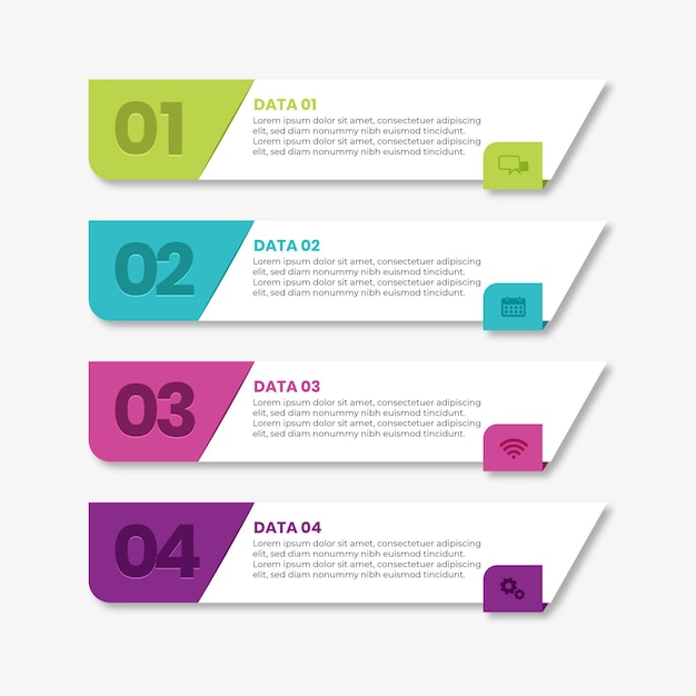 Flat table of contents infographic