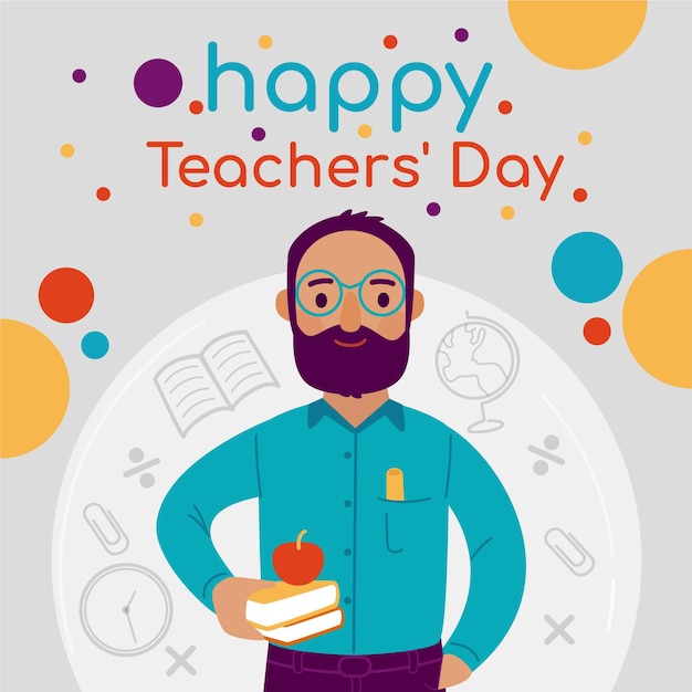 Free Vector flat teachers' day background