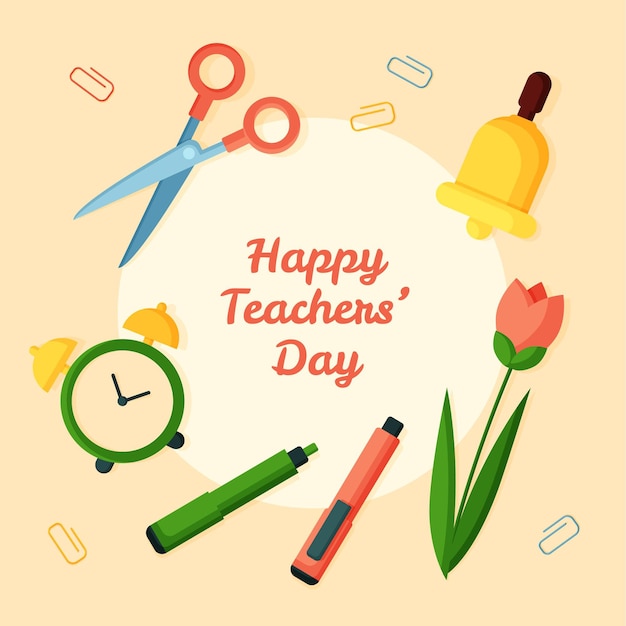 Free vector flat teachers' day background