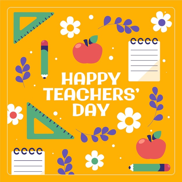 Free Vector flat teachers' day background