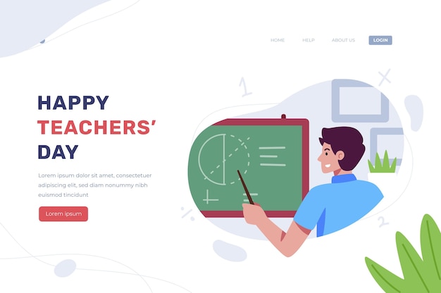 Free Vector flat teachers' day landing page template