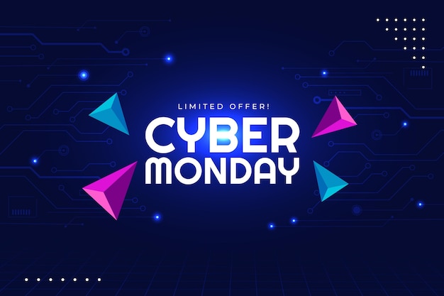 Free vector flat technology cyber monday background