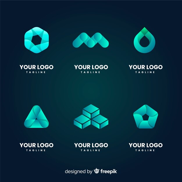 Flat technology logo collection