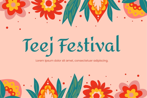 Flat teej background with flowers