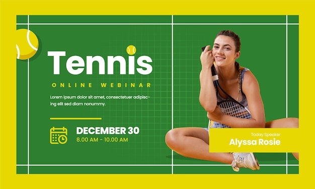 Flat tennis webinar template