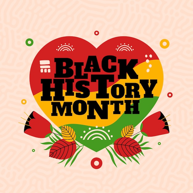 Free vector flat text illustration for black history month celebration