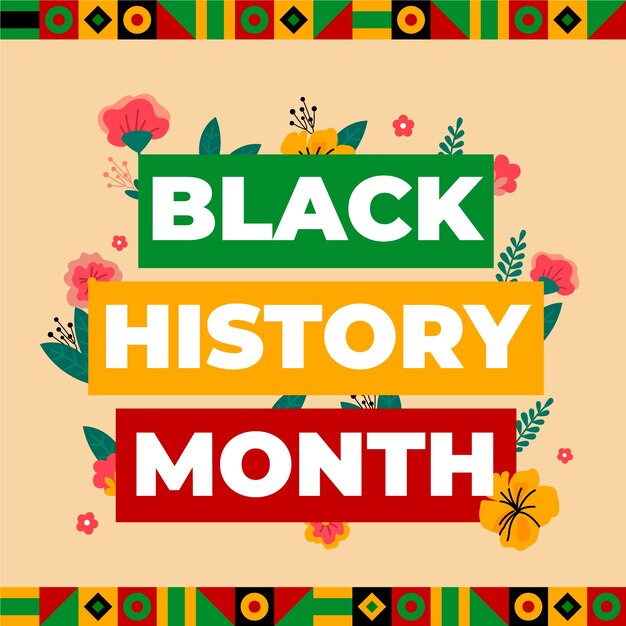 Flat text illustration for black history month celebration