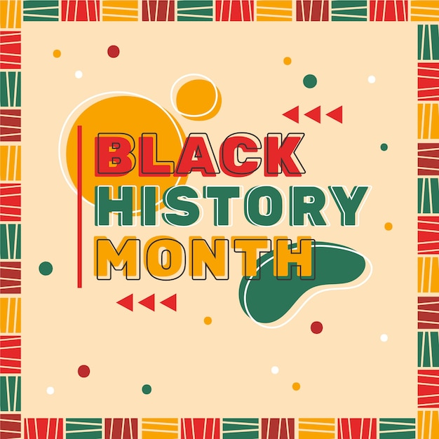 Free vector flat text illustration for black history month celebration