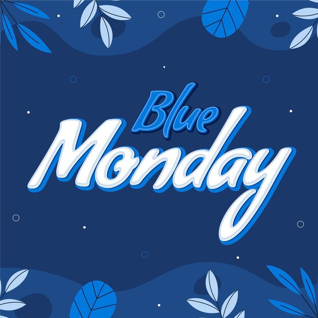 Flat text illustration for blue monday