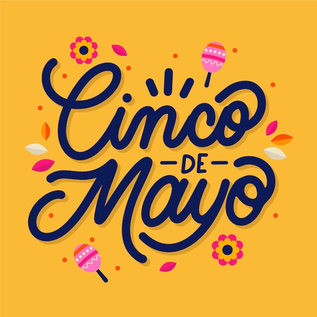 Flat text illustration for cinco de mayo