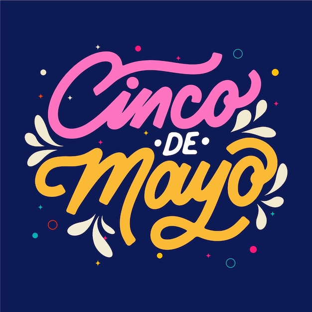 Flat text illustration for cinco de mayo