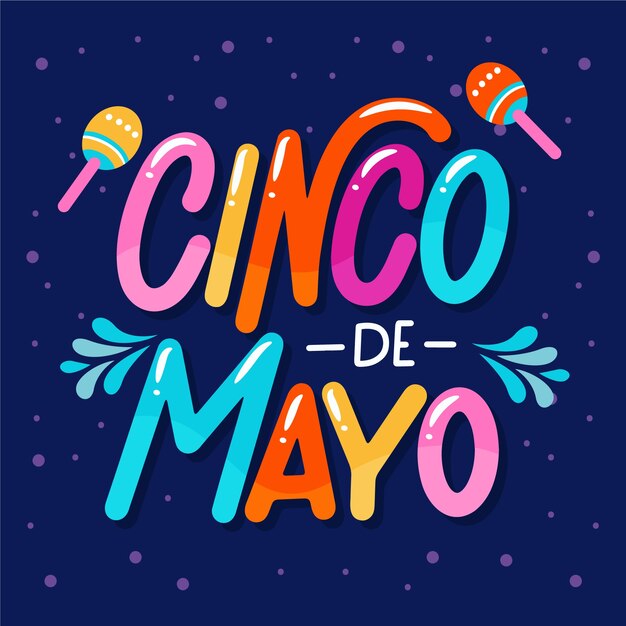 Flat text illustration for cinco de mayo