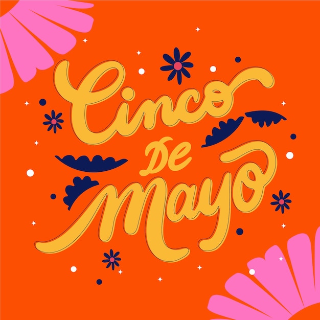 Flat text illustration for cinco de mayo