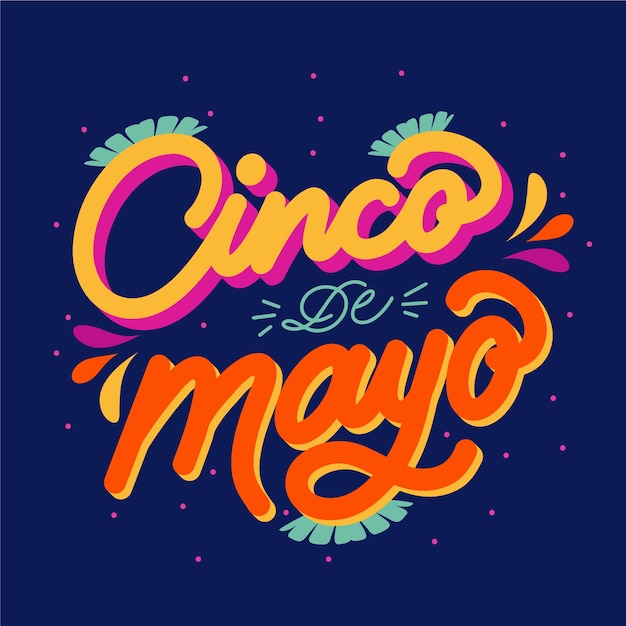 Free Vector flat text illustration for cinco de mayo