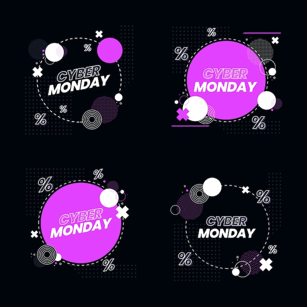 Free Vector flat text illustration for cyber monday sale