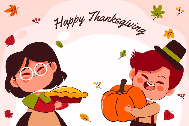 Flat thanksgiving background