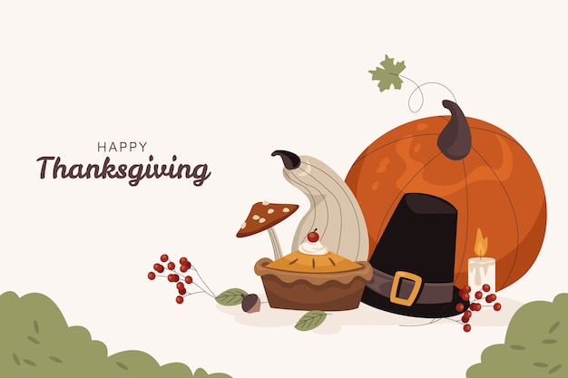 Flat thanksgiving background