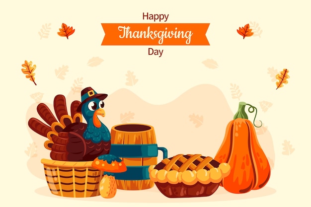 Flat thanksgiving background