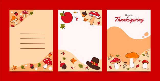 Flat thanksgiving cards collection