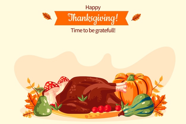 Flat thanksgiving celebration background