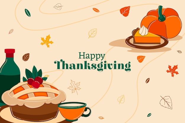 Flat thanksgiving celebration background